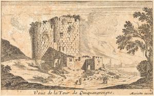 279.1 renvoi vers 20.2 Veüe de la Tour de Quiquangrongne. (Cette tour était près de Bourbon l'Archambault.)
 Faucheux : 279.1  Baré : N° 632