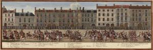 205.5 Marche des Mareschaux de Camp - Planche 4 : Quadrille Persane : Monsieur.H : 85 L : 581
 Faucheux : 205.5, version colorée  Baré : N° 77Crédit : Bibliothèque municipale de Versailles - Cote : Res grd fol A 21 m (a)