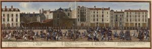 205.6 Marche des Mareschaux de Camp - Planche 5 : Quadrille Turque : Le prince de Condé.H : 185 L : 581
 Faucheux : 205.6, version colorée  Baré : N° 78Crédit : Bibliothèque municipale de Versailles - Cote : Res grd fol A 21 m (a)