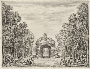 207.2 Noces de Tétis - Planche 2.F. Francart del. I. Torelli in. I. Silvestre F.H : 230 L : 300
 Faucheux : 207.2  Baré : N° 165Crédit : gallica.bnf.fr