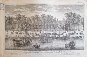 216.20 Veüe et Perspective des cascades et d'une partie du grand canal de Fonteine-BleauA Paris, chez N. Langlois rue St Jacques à la Victoire avec privil. du Roy - Desiné [sic] par Silvestre, gravé par Pérelle
 Faucheux : 216.20Crédit : Collection Ville de Fontainebleau - Charité Royale, Médiathèque municipale, Fonds patrimonial. Cote : EST 00679 FON.