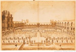 216.26 L'Orangerie de FontainebleauH : 328 L : 500
 Dessin pour la gravure Faucheux : 216.26  Baré : N° 257Crédit : http://gallica.bnf.fr