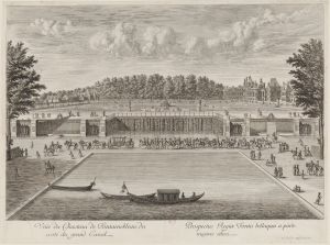 216.27 Veue du Chasteau de Fontainebleau, du costé du grand canal,Isr. Silvestre del. et sculps. 1678.H : 372 L : 499
 Faucheux : 216.27  Baré : N° 258Crédit : gallica.bnf.fr