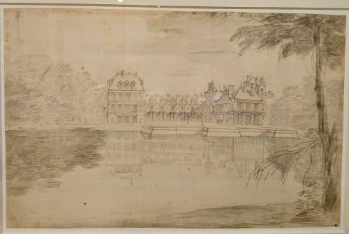 216.29 Veüe de la Cour des fontaines et du Jardin de l'Estan de Fontaine Beleau
 Dessin pour la gravure Faucheux : 216.29  Baré : N° 260Crédit : Louvre INV. 33032 / Photo FdS