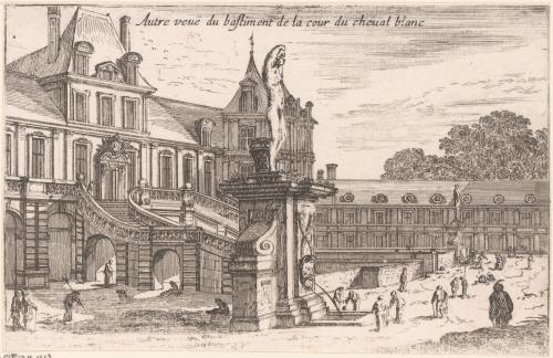 Autre veuë du bastiment de la cour du cheval blanc (en haut.)