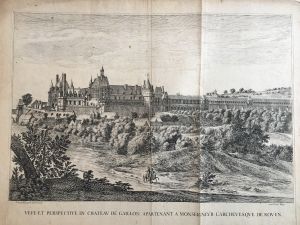 220.1 Veve et perspective dv chateav de Gaillon apartenant à Monseigneur l'Archevesque de Roven.Israël Silvestre delineauit cum Priuil. Regis.H : 382 L : 502
 Faucheux : 220.1  Baré : N° 470Crédit : Olivier KRZOS