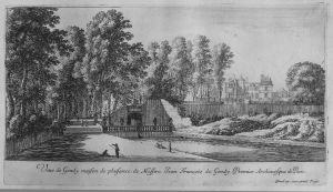 221.1 Veue de Gondy maison de plaisance de Messire Jean Franèois de Gondy Premier Archeuesque de Paris.Israël ex. cum priuil. Regis.H : 138 L : 247
 Faucheux : 221.1  Baré : N° 343Crédit : Thierry ALGRIN