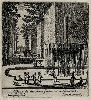 Veue de diuerses fontaines de Liencourt.
