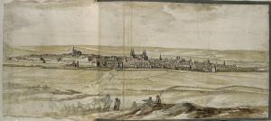 232.36 Veüe et perspective de la Ville et Citadelle de Verdun - en deux feuilles.
 Dessin pour la gravure Faucheux : 232.36  Baré : N° 708Crédit : Musée de l'armée - Invalides