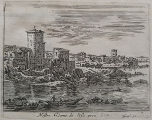 234.18 Nostre Dame de l'Isle prez Lion.Israël ex.H : 94 L : 118
 Faucheux : 234.18  Baré : N° 541Crédit : © Lyon, Musée Gadagne, N757.3