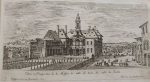 234.36 Veuë et Perspeetiue de la Maison de ville de Lion, du costé du Jardin.Dessigné et gravé par Israël Silvestre. 1652. Israël ex. Avec priuilege du Roy.H : 133 L : 257
 Faucheux : 234.36  Baré : N° 557