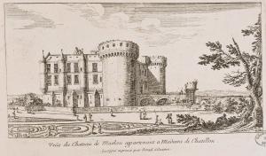 243.3 Veüe du Chateau de Marlou appartenant à Madame de Chatillondessigné et graué par Israel SilvestreH : 118 L : 197
 Faucheux : 243.3  Baré : N° 571Crédit : Bibliothèques de Nancy, P-FG-AL-00038 P. 84