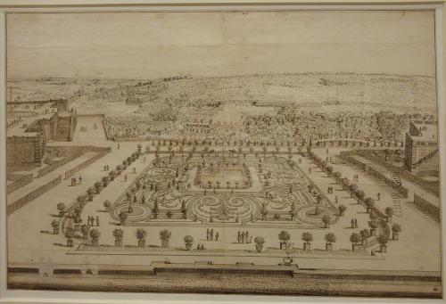 250.10 Veüe du parterre de la Grotte du Château de MeudonH : 497 L : 497
 Dessin pour la gravure Faucheux : 250.10  Baré : N° 292Crédit : Louvre Département des Arts graphiques INV 33037 / Photo FdS