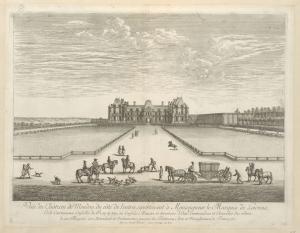 250.5 Veüe du Château de Meudon du côté de l'entrée.Fait par Israël Silvestre. Avec Privilege du Roy.H : 385 L : 501
 Faucheux : 250.5  Baré : N° 287