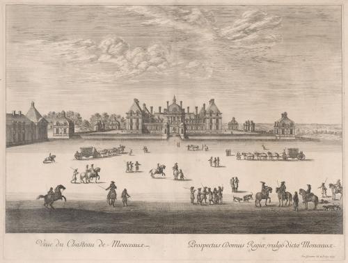 254.2 Veüe du Chasteau de Monceaux (du coté de l'entrée).Isr. Syluestre del et sculps.1679.H : 377 L : 502
 Faucheux : 254.2  Baré : N° 295Crédit : Bibliothèque Sainte-Geneviève (Paris, FRANCE)Cote : FOL W 183 INV 245 RES (P38)