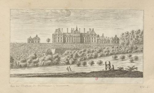 254.4 Vue du Chateau de Mousseau.Siluestre delineavit.H : 144 L : 260
 Faucheux : 254.4  Baré : N° 297Crédit : Bibliothèque de l'Institut national d'histoire de l'art, collections Jacques Doucet, 4 EST 115  - Crédit photo : INHAImage sous licence ETALAB