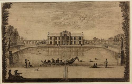 258.2 Autre veuë de la Maison de Monsieur le Brun à MontmorencyH : 262 L : 413
 Dessin pour la gravure Faucheux : 258.2  Baré : N° 300Crédit : © Louvre Département des Arts graphiques INV 33049