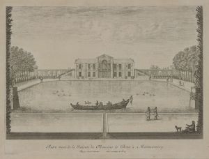 258.2 Autre veuë de la Maison de Monsieur le Brun à Montmorency. (Du coté de la grande pièce d'eau.)Fait par Israël Silvestre. Avec priuilege du Roy.H : 290 L : 385
 Faucheux : 258.2  Baré : N° 300Crédit : Le Louvre de Lens