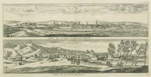 27.2 Profil de la ville d'Esiia en Espagne.H : 140 L : 558
 Faucheux : 27.2Crédit : gallica.bnf.fr