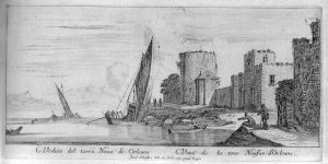 Veuë de la tour Neufue d'Orleans. Veduta dei torra Nova di Orleans.
