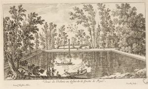 Veuë de l'Estans au dessus de la Grotte de Ruel.