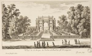 Veuë de l'Arcque du Jardin de Ruel, ou est l'Orrangerie.