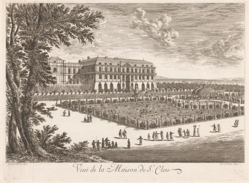 289.2 Veuë de la Maison de St. Clou.Israël Silvestre, delin. Cum priuilegio Regis.H : 370 L : 500
 Faucheux : 289.2  Baré : N° 334