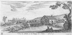 303.14 Veuë du Moulin, et du Paisage de Tanlai.Israël ex.H : 93 L : 194
 Faucheux : 303.14  Baré : N° 673