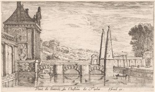 303.7 Veuë de l'entrée du Chasteau de Tanlai.Israël ex.H : 88 L : 148
 Faucheux : 303.7  Baré : N° 666Crédit : Xavier Besset
