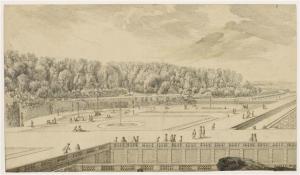 311.100 Les Prés de la Couronne de Vaux le VicomteH : 288 L : 503
 Dessin pour la gravure Faucheux : 311.100Crédit : © Louvre, Cabinet des Arts Graphiques, Inv. 33023Anne ALLIMANT-VERDILLON