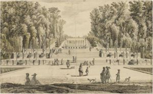 311.12 Vevë et perspective des petites cascades de Vavx.Israël Silvestre, del. et scul. Cum priuil. Regis.H : 365 L : 508
 Dessin pour la gravure Faucheux : 311.12  Baré : N° 701Crédit : © Paris, Louvre, Cabinet des Arts Graphiques, Inv. 33026Anne ALLIMANT-VERDILLON