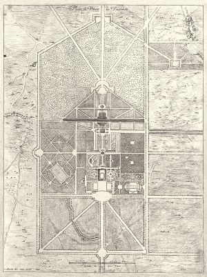 311.1 Plan de Vaux le Vicomte. Eschelle de 400 toises.I. Silvestre del. cum priuil. Regis.H : 382 L : 507
 Faucheux : 311.1  Baré : N° 690Crédit : Anne ALLIMANT-VERDILLON