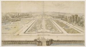 311.4 Veve et perspective dv lardin de Vaux le Vicomte.Israël Silvestre delineauit et sculpsit Cum Priuilegio Regis.
 Dessin pour la gravure Faucheux : 311.4  Baré : N° 693Crédit : © Paris, Louvre, Cabinet des Arts Graphiques, Inv. 33028.Anne ALLIMANT-VERDILLON