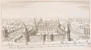 Veuë et Perspective du Chasteau du Verger en Anjou, demeure Ordinaire des Princes de Rohan-Guéméné.