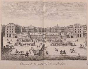 317.13 Chasteau de Versailles, veu de la grande place.Bibliothèques de Nancy, M-TS-AL-00002H : 382 L : 510
 Faucheux : 317.13  Baré : N° 380Crédit : Bibliothèques de Nancy, M-TS-AL-00002