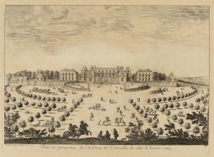 317.6 Veuë et perspective du Chasteau de Versaille, du costé de l'entrée.Israël Silvestre, delineauit et sculpsit Parisiis 1664 Cum priuilegio Regis.H : 358 L : 491
 Faucheux : 317.6  Baré : N° 373