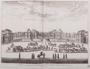 317.8 Veuë et perspective du Chasteau de Versaille, de dedans lanti court.Israël Silvestre delineauit et sculpsit. 1664. Cum priuilegio Regis.H : 371 L : 495
 Faucheux : 317.8  Baré : N° 375Crédit : Bibliothèques de Nancy, M-TS-AL-00002