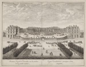 317.9 Chasteau Royal de Versailles, veu du milieu de la grande avenüe.Isr. Silvestre delin. et sculps. 1674.H : 382 L : 495
 Faucheux : 317.9  Baré : N° 376Crédit : gallica.bnf.fr