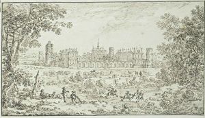 320.2 Veüe et Perspective du Chateau de Vincennes du costé de l'entrée du Parc. - Inconnue
 Dessin pour la gravure Faucheux : 320.2  Baré : N° 407Crédit : Base Joconde