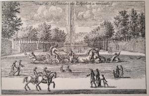 375.392 Veue de la fontaine de l'Apolon à VersailleH : 90 L : 140
 Hors Faucheux  Baré : N° 392