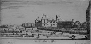 375.714 renvoi vers 319.2 VEUË DU CHASTEAU DE VILLEROY. (du coté du jardin)
 Hors Faucheux  Baré : N° 714