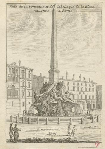375.787 Veuë de la Fontaine et de Lobelisque de la place Navonne à Rome.
 Hors Faucheux  Baré : N° 787Crédit : Bibliothèque de l'Institut national d'histoire de l'art, collections Jacques Doucet, 4 EST 115  - Crédit photo : INHAImage sous licence ETALAB