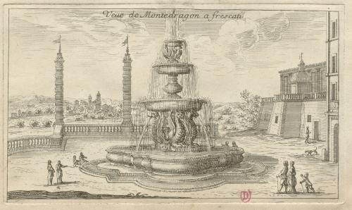 375.789 Veue de Montedragon a FrescatiH : 87 L : 148
 Hors Faucheux  Baré : N° 789Crédit : Bibliothèque de l'Institut national d'histoire de l'art, collections Jacques Doucet, 4 EST 115  - Crédit photo : INHAImage sous licence ETALAB