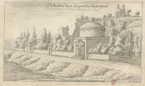 375.791 St André hors la porte du popolo.H : 87 L : 145
 Hors Faucheux  Baré : N° 791Crédit : Bibliothèque de l'Institut national d'histoire de l'art, collections Jacques Doucet, 4 EST 115  - Crédit photo : INHAImage sous licence ETALAB
 