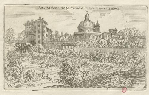 375.795 La Madone de la Riche a quatre lieues de Rome.
 Hors Faucheux  Baré : N° 795Crédit : Bibliothèque de l'Institut national d'histoire de l'art, collections Jacques Doucet, 4 EST 115  - Crédit photo : INHAImage sous licence ETALAB