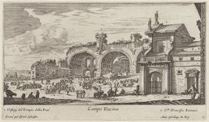4.2 Campo Vacina.Gravé par Israël Sylvestre Avec priuilege du Roy.H : 115 L : 200
 Faucheux : 4.2  Baré : N° 829