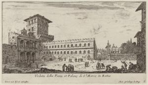 4.9 Veduta della Piaza et Palazo di St. Marco in Roma.Gravé par Israël Sylvestre Avec priuilege du Roy.H : 113 L : 200
 Faucheux : 4.9  Baré : N° 836