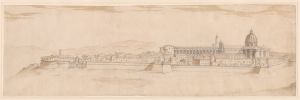 40.1 Loretto.Israël Siluestro Incidit anno 1642 excudit Parisijs cum priuil. Regis H : 220 L : 711
 Dessin pour la gravure Faucheux : 40.1  Baré : N° 742Crédit : The Morgan Library & Museum