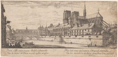 Veuë du Pont de l'hostel Dieu de Paris.