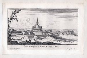 Veuë du Chasteau, et du pont S. Ange à Rome.